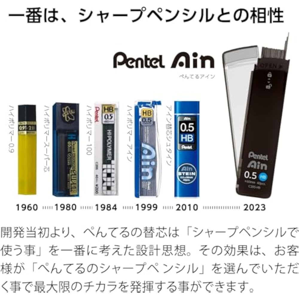 Pentel Sharp Refill Iron 0.5 B C285-B [Bulk Replacement Refill 3 Pcs] b Mechanical Pen Black Orig...