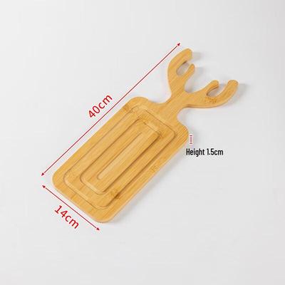 Рождественский деревянный поднос в виде оленьих рогов