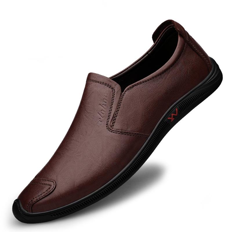 Новейшие мужские мокасины из натуральной кожи, мужские туфли без застежек, мужская обувь для вождения, повседневная модная дышащая обувь класса люкс