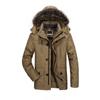 Winter Mid-length Cotton Coat Men's Velvet Thickened Large Size Warm Cotton Hooded Jacket for Middle-aged and Elderly People
