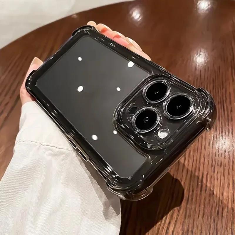 Роскошный ударопрочный прозрачный чехол для телефона для iPhone 17 Pro 16 15 14 13 11 12 Pro Max Plus 17 Air Clear Мягкий бампер Чехлы Обложка
