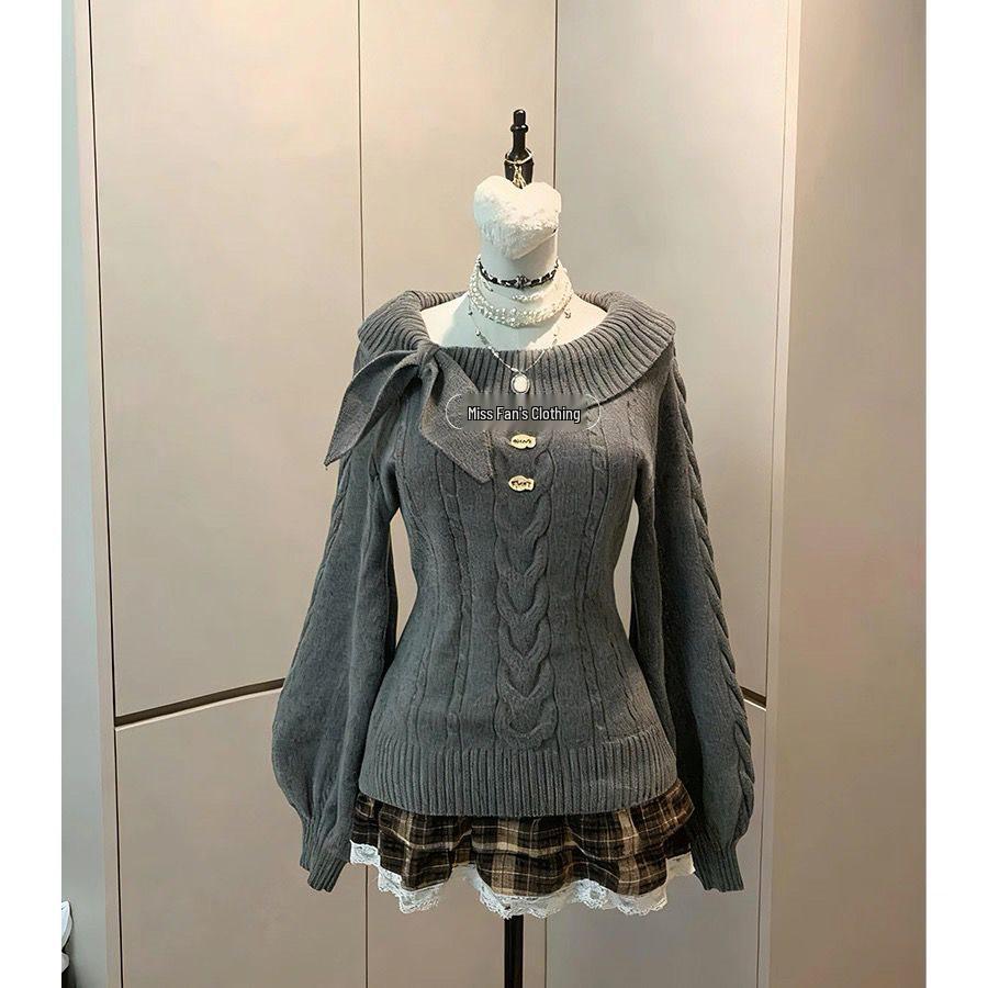 Японский ретро-кардиган из трикотажа с маленькими кроличьими ушками для студенток