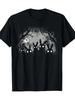 Womens Dark Gothic Style Cute Rabbit Horror Tshirt with Eerie Forest Print Adorned with Full Moon and Bat Motifs Unisex Clothing