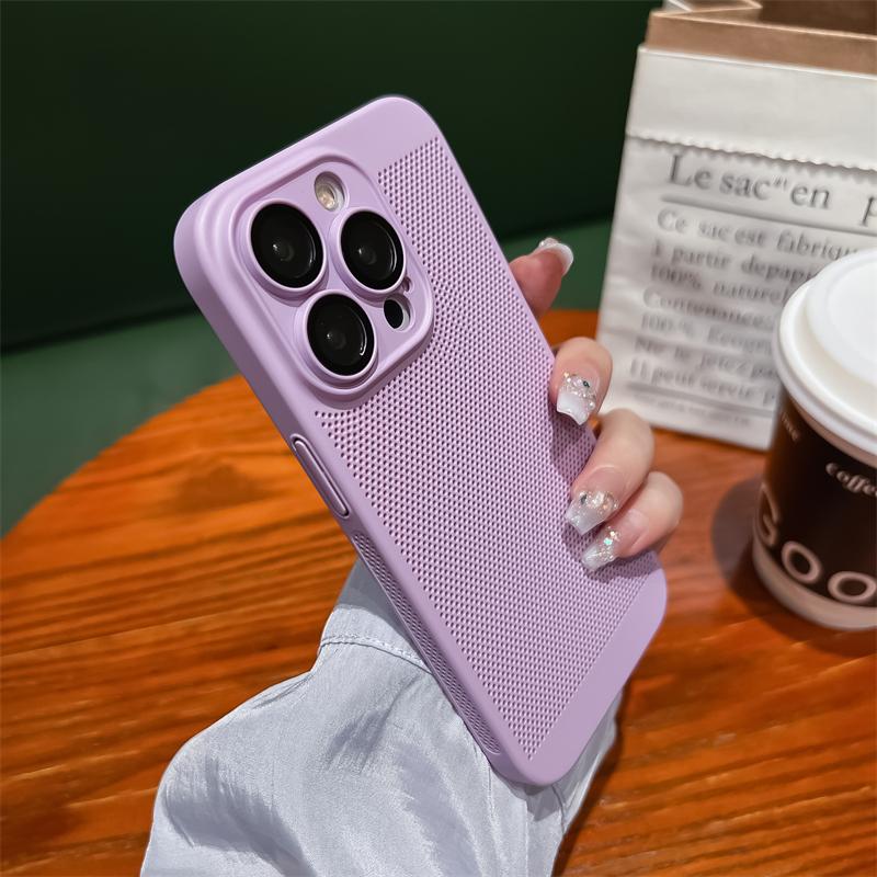 Ультратонкий жесткий чехол для рассеивания тепла для iPhone 15 14 12 11 13 Pro Max XR XS Max 7 8 Plus, защита линз, дышащая сетчатая крышка