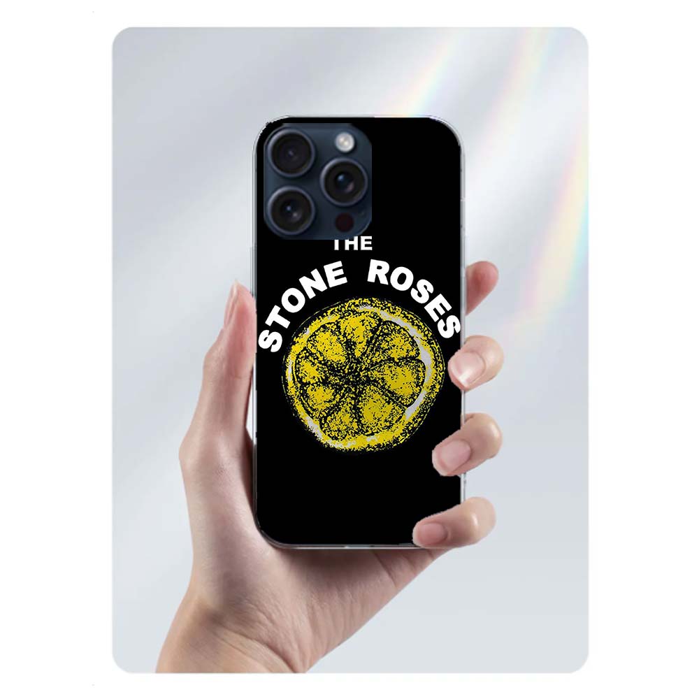 Прозрачный чехол Stone-R-Roses для iPhone 17 Air 16 Pro Max 15 Pro 14 Plus 17E 16E 11 13 12 Mini Чехлы Fundas Cell TPU