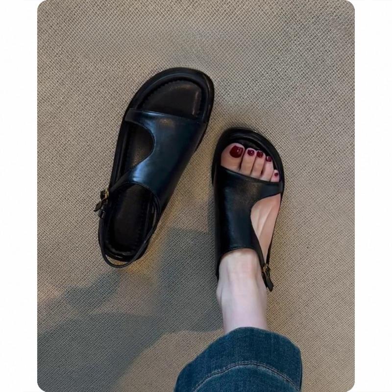 Босоножки на толстой подошве для женщин, ретро, повседневные и универсальные, обувь на мягкой подошве