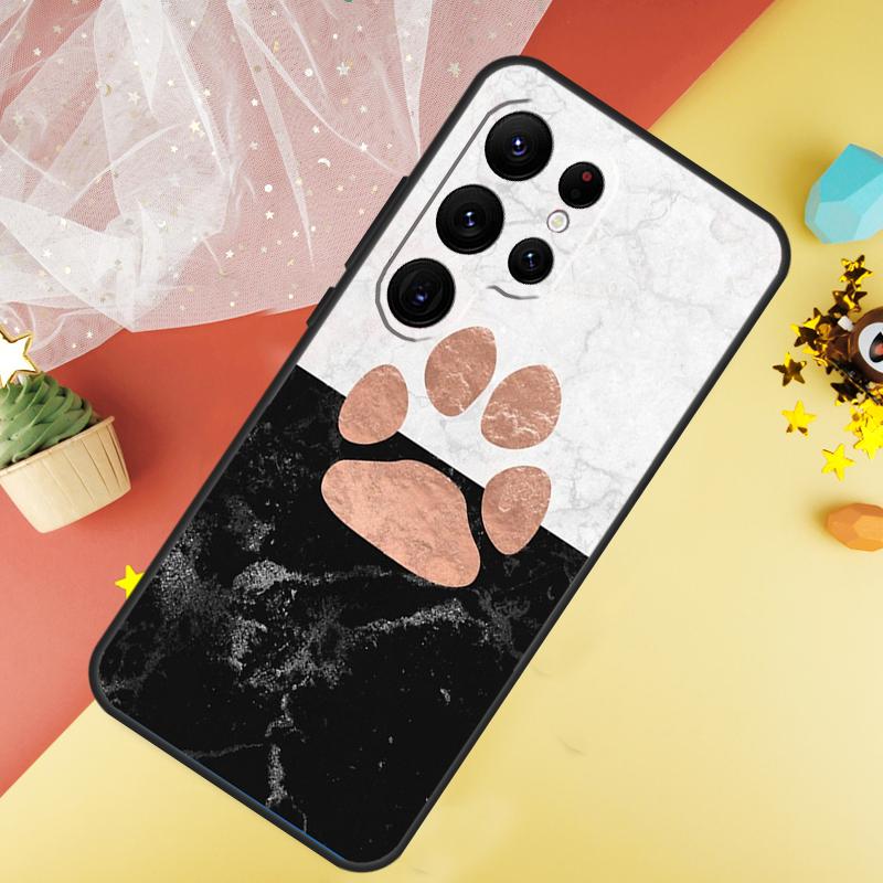 Чехол с дизайном лапки кошки и собаки для Samsung Galaxy S23 Ultra S24 S22 S20 S21 FE Note 10 20 Ultra S8 S9 S10 Plus