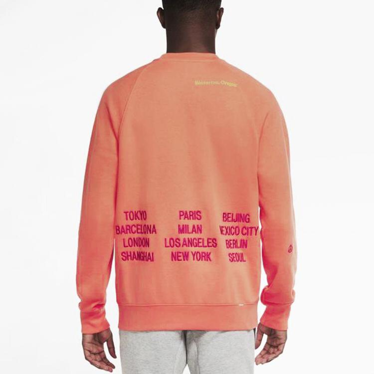 Nike Толстовки Мужские Оранжевые С круглым вырезом Умеренный Обычный DD0883-842
