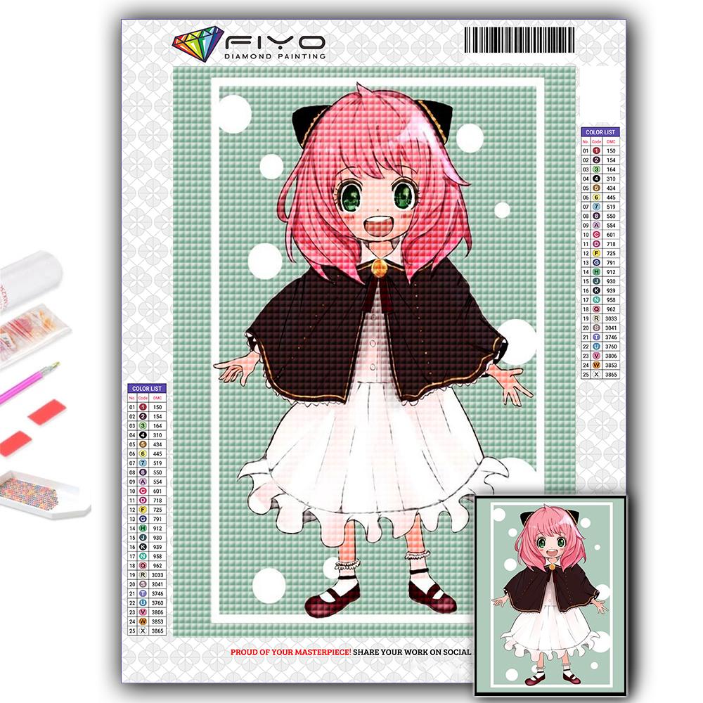 5D Diy Алмазная картина Аниме Плакат Шпионская семья Вышивка крестиком Полный Алмазная вышивка Мозаика