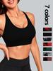 Ladies' Elegant Backless Yoga Bra - Adjustable Thin Shoulder Straps, Stylish Sports Bra, Seamless Design.