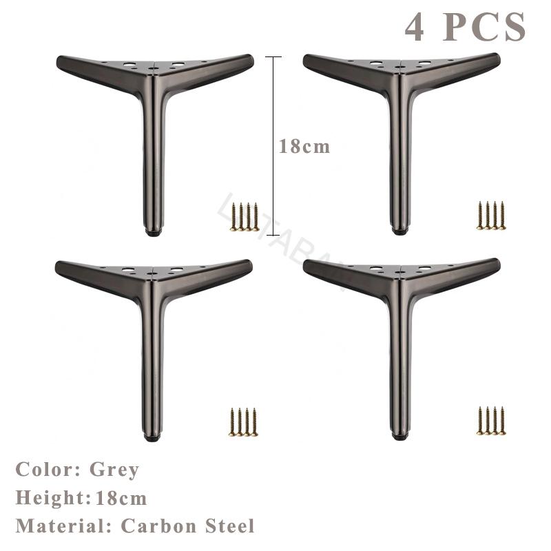 4PCS Metal Furniture Legs TV Cabinet Bed Coffee Table Leg Black Gold Silver Desk Stool Chair Foot Sofa Hardware Replacement Leg