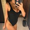 Sexy High Cut Women Swimwear Ribbed Underwired One Piece Swimsuit Female Bather Bathing Suit Swim Lady Bodysuit