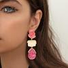 1 пара женских висячих сережек, преувеличенные геометрические серьги в цвете, гладкие висячие серьги в стиле бохо для клубной вечеринки, украшения для ушей