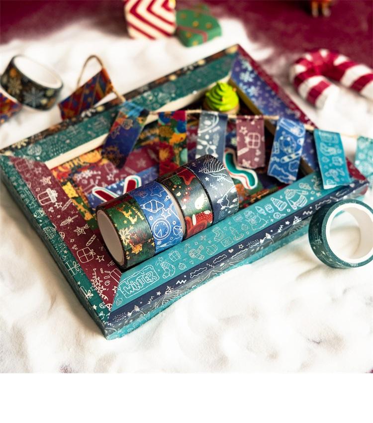 12 шт., набор лент «Merry Christmas Washi», 15 мм * 5 м, зимний подарок, бумажная клейкая лента для маскировки, украшение