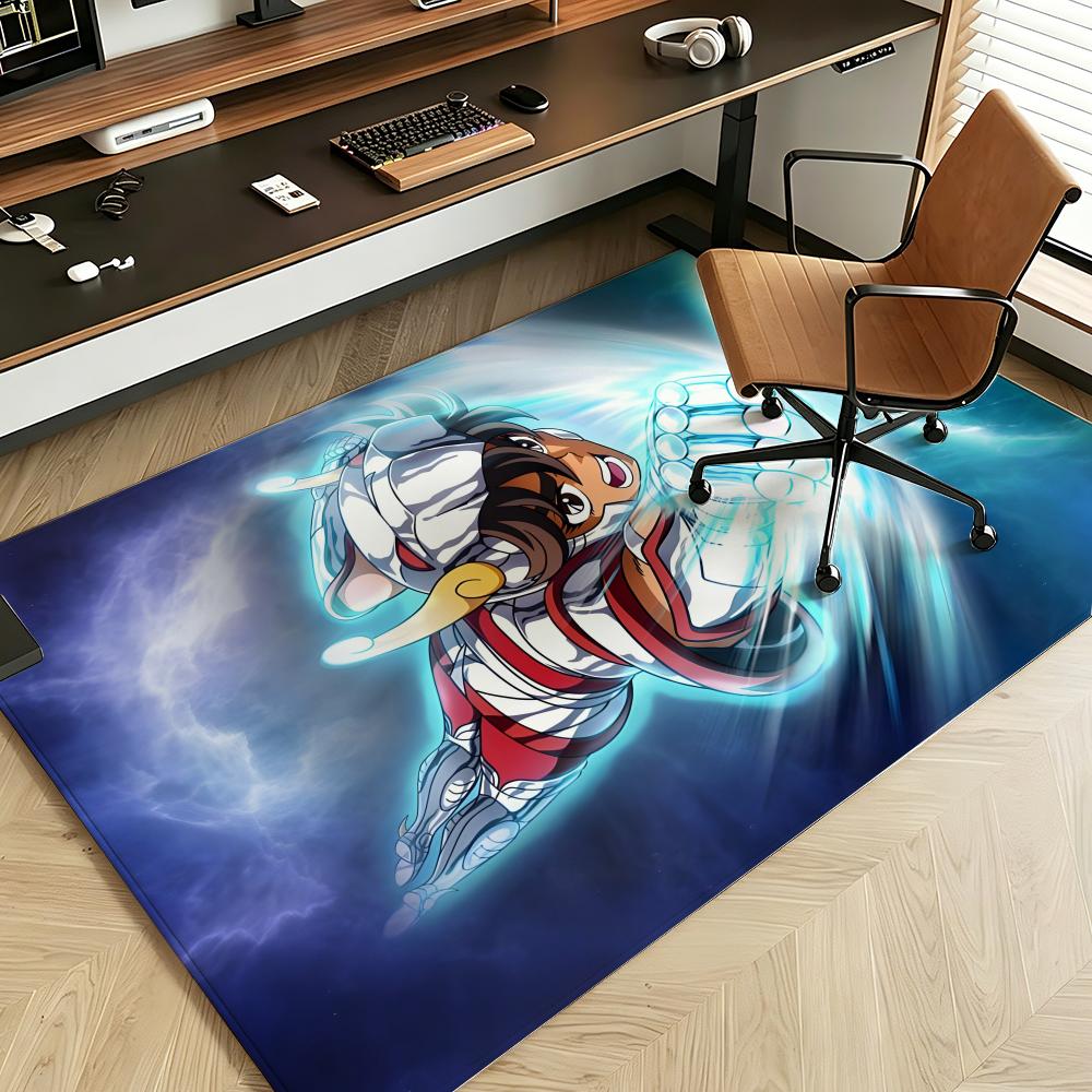 Anime S-Saint S-Seiya Floor Mat Soft Flannel Floor Mat Suitable for Entryways, Living Rooms, Bedrooms, and Bathrooms