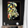 Colorful Lion Roaring Graffiti Art Canvas Painting On Canvas Posters and Prints Animal Wall Art Picture for Living Room Decor