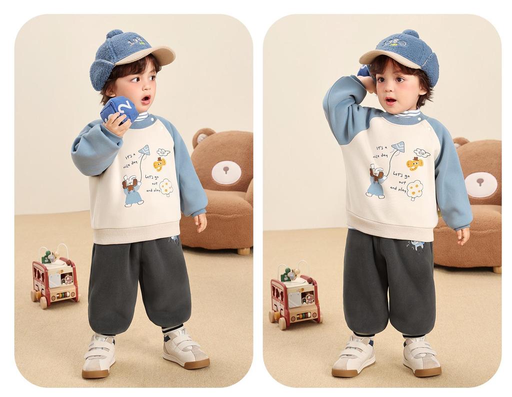 Kaka Panda Kids' Winter Fleece Sweatshirt - Warm Top for Boys and Girls