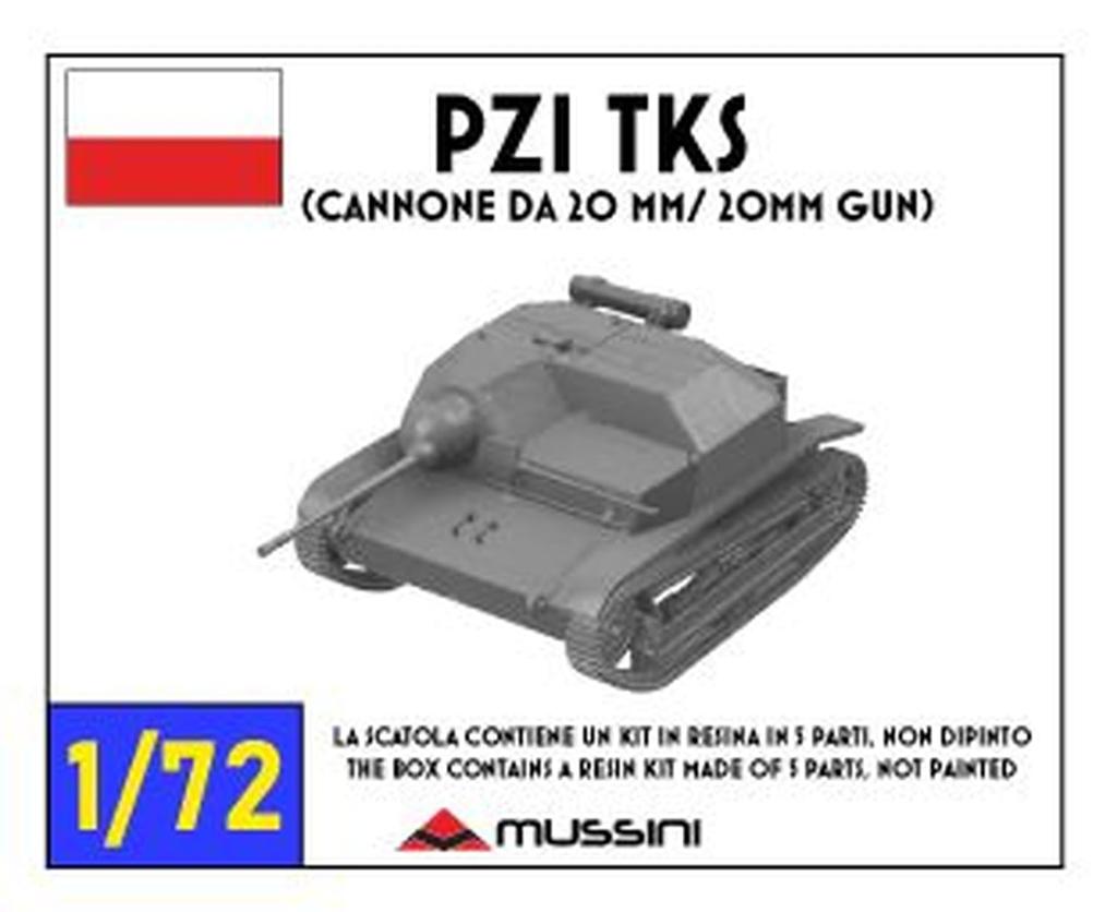 Mussini 1/72 WWII Polish PZI TKS Light Armored Vehicle Resin Kit MM072-044 (Tank)