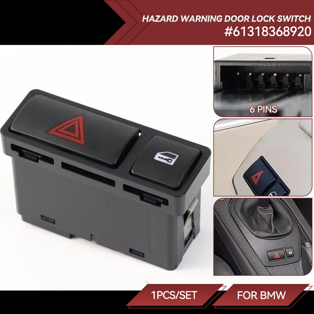 Выключатель аварийной сигнализации Кнопка аварийной вспышки Вкл/Выкл 61318368920 Подходит для BMW 3 серии E46 E53 E85 E86 X5 Z4 M3 325