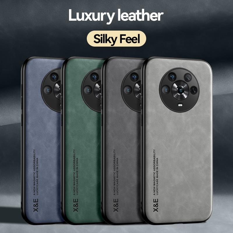 KEYSION Luxury Leather Case for HONOR Magic 4 Pro 5 Pro Soft Silicone Shockproof Phone Back Cover for Huawei Honor Magic5 Pro 5G
