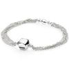 100 %925 Sterling Silver Pav éSignature Bucket And Ball Buckle Snake Chain Bracelet For Pan 'S Charm Fashionable Diy Jewelry