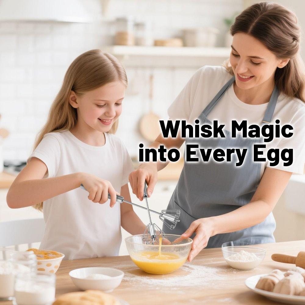 Upgraded Egg Whisk Hand Push Semi Automatic Whisk Durable Rotary Whisk Blender  Baking