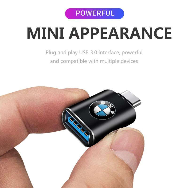 XSHTP1 New Car Type-C To USB Interface Mini Converter Charging Adapter logo For BMW X1 X2 X3 X5 X4 X6 X7 G30 G20 G32 G11 G12 F40 F30 F2