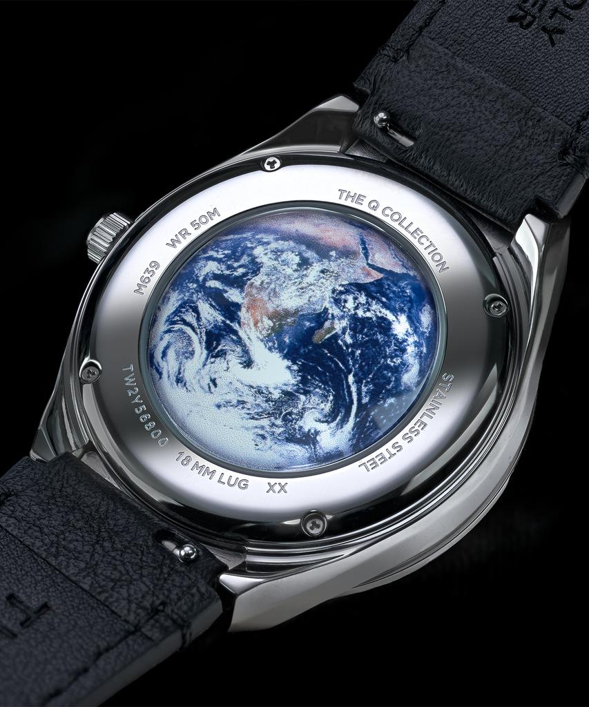 Taimaegseu X Nasa Q Timex Винтажные Черные Кожаные Часы 40 мм