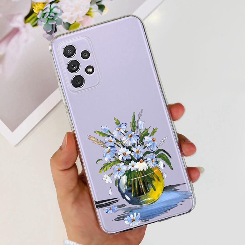 Для Samsung Galaxy A32 SM-A325F Милый Цветочный Кот Чехол для Телефона Для Samsung A32 4G Мягкий Силиконовый ТПУ Задняя Крышка