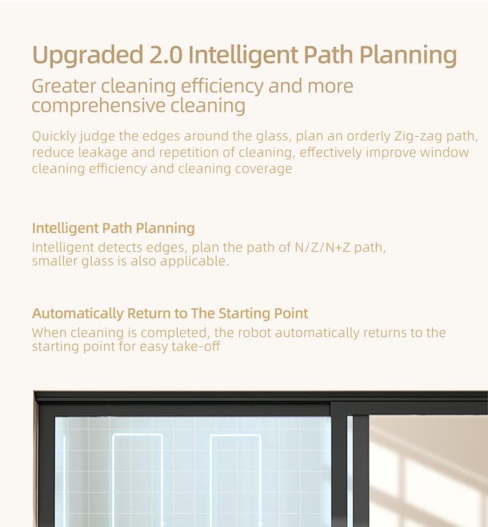 LIECTROUX YW509 Robot Window Cleaner, Double Water Tank, 3000Pa Suction Power, Smart Path Planning, Remote Control