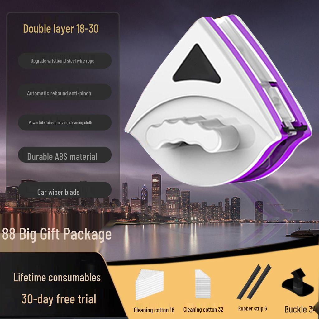 Сильный магнитный трехслойный скребок для мытья стекол для окон высотных зданий