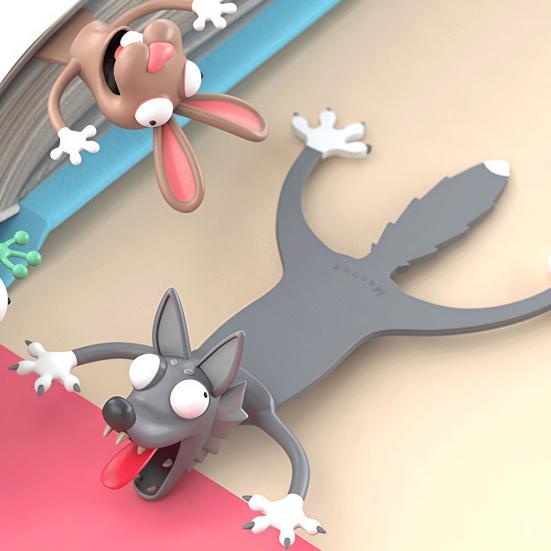 3D Закладка с животным Милая ПВХ Закладка с мультяшным персонажем для детей Читателей Забавный декор для стола Подарок на день рождения Рождество для студентов Любителей книг