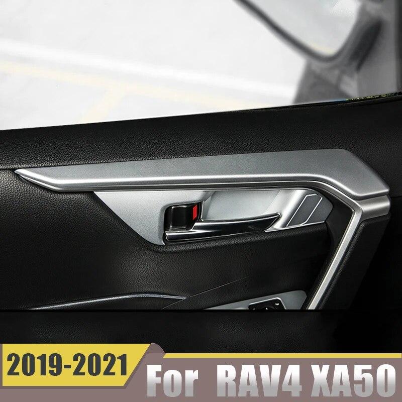 For Toyota RAV4 XA50    2022 Interior Car Door Armrest Frame Strips Decoration Cover Trim Carbon Fiber Accessories