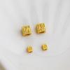 Квадратные разделительные бусины с покрытием Sand Gold для улучшения удачи, для изготовления украшений своими руками