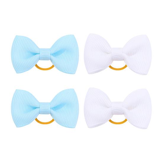 Puppy Dog Hair Bows with Rubber Bands Handmade Small Bowknot Dog Hair Accessories Pet Grooming Supplies