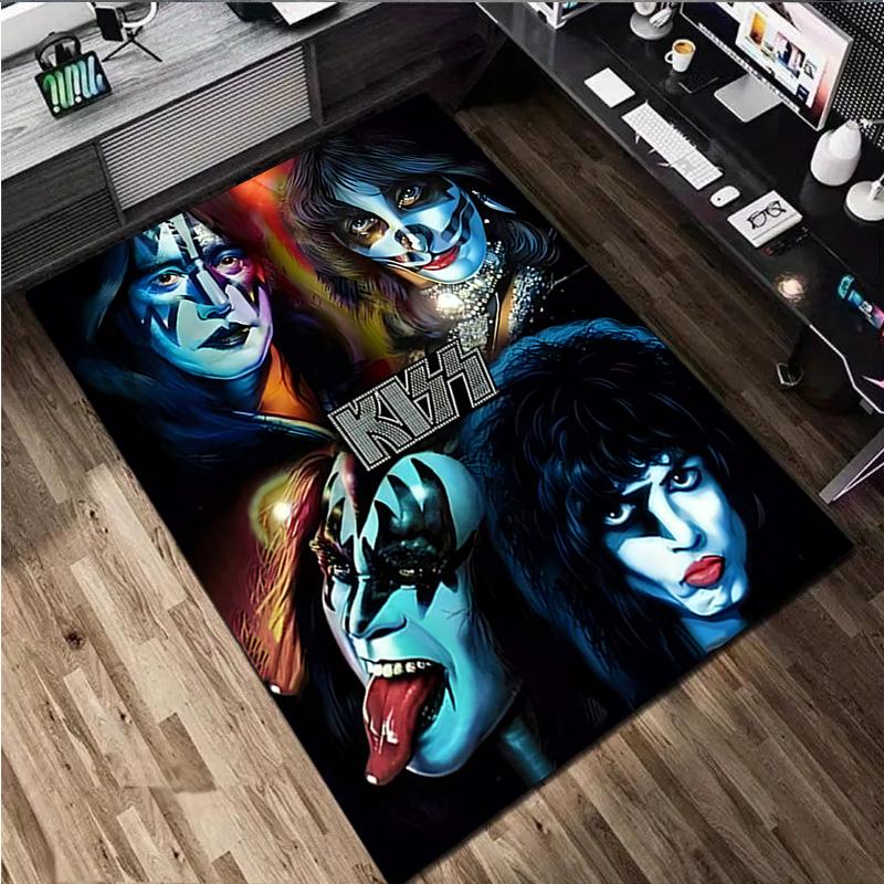 Kiss Band Carpet Office Decorative Carpet For Living Room Bedroom Door Mat Floor Rug Computer Chair Area Rug