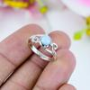 Natural Republic Larimar Gemstone 925 Solid Sterling Silver Gift Ring S.7 o2M51
