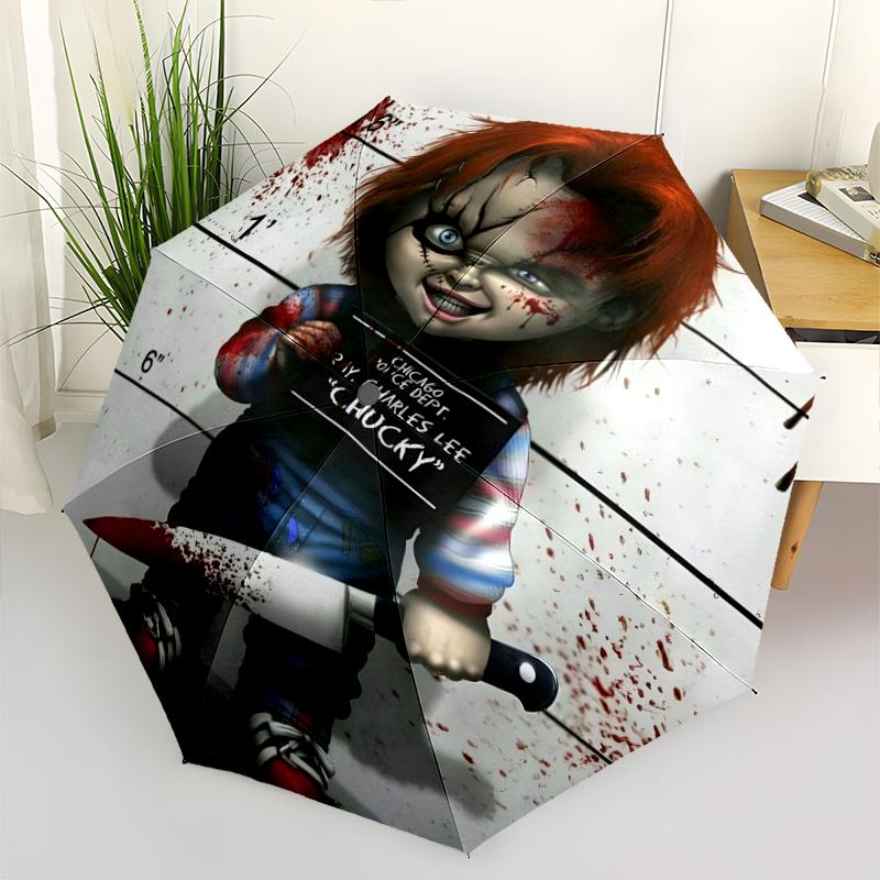 Модный складной зонт Chucky с автоматическим открытием/закрытием. Портативный и складной, идеально подходит для подарка, путешествий и повседневного использования.