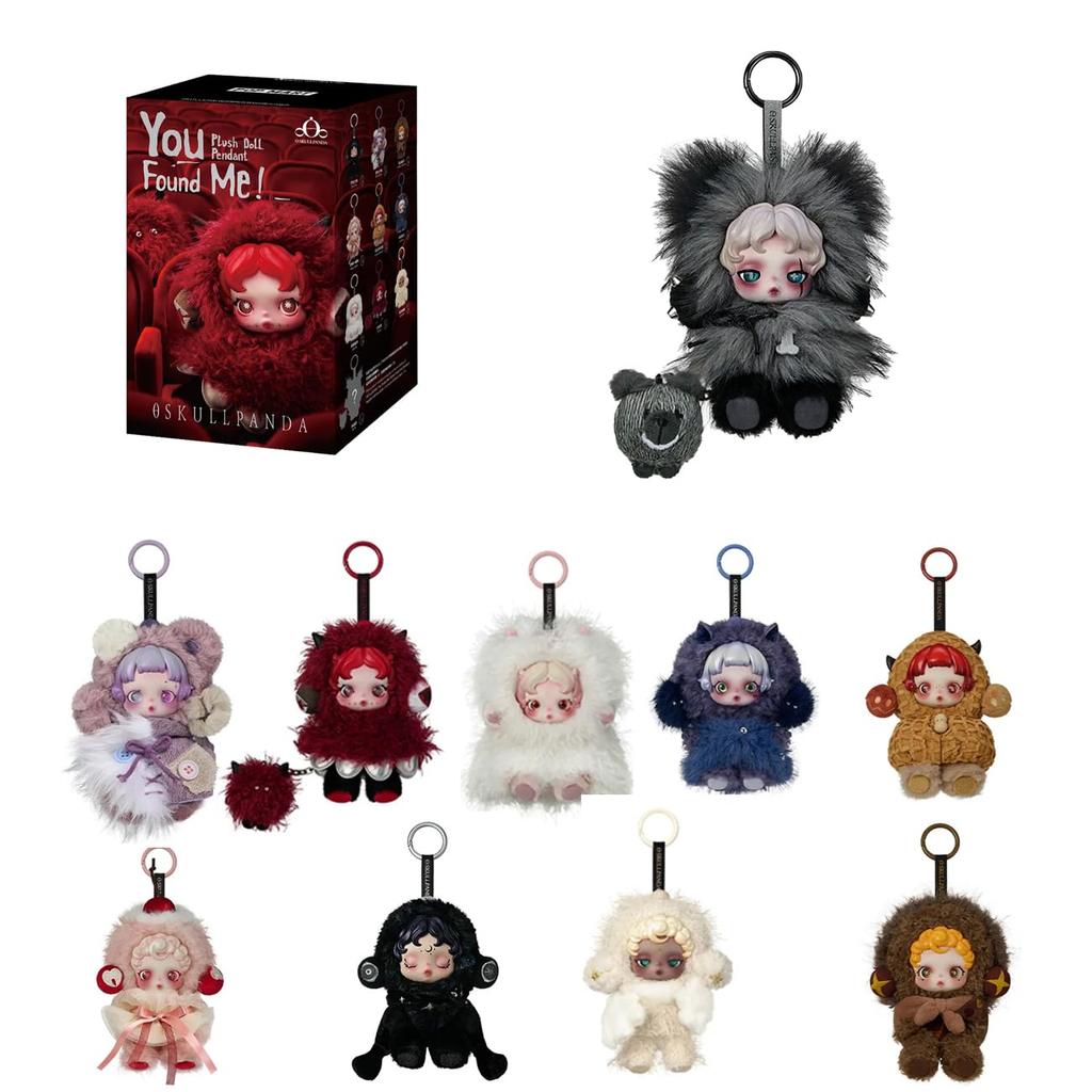 POP MART SKULLPANDA Ты нашел меня! Серия Плюшевый Подвесок, 1 шт