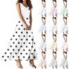 Women's Summer Casual Fashion Printed Dress V Neck Sleeveless Dress