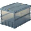 TRUSCO Thin Folding Container Skeleton Container Transparent Black 50L with Lock Lid X 2 Storage Case Storage Box TSK-C50B-BK