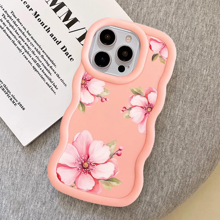 Розовый Цветок Мягкий Чехол для Телефона для iPhone 17 Air 12 13 11 14 XR 15 Plus 16 Pro Max 8