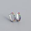 Fashion Cute Minimal Rainbow Hoop Earrings Multicolor Zirconia Small Geometric Earring Jewelry Female Trendy Thin Ear Hoops