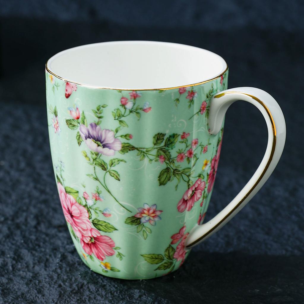 Vintage Floral Bone China Coffee Mug European Retro Rustic Tea Cup European English Afternoon Tea Mugs