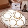17KM Vintage Geometirc Metal Hoop Earrings Set, Women's Gold and Silver Color Circle Hoop Earrings Jewelry Gifts