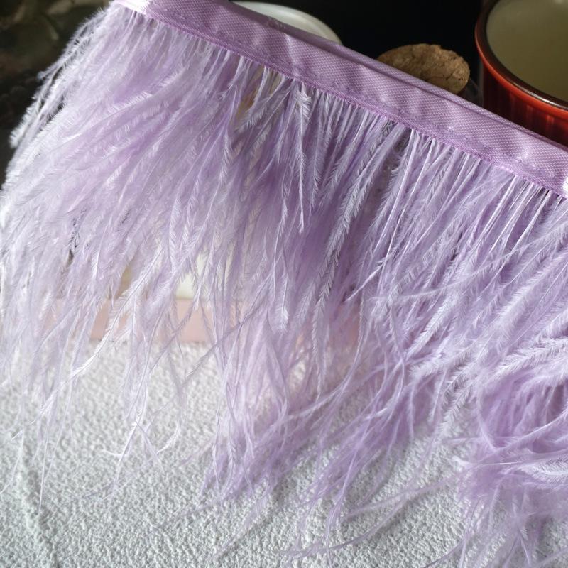 Decorative Feather Cloth Strip 10-15Cm Ostrich Hair Cloth Edge Dress Cuffs Latin Dance Skirt Diy Clothing Accessories