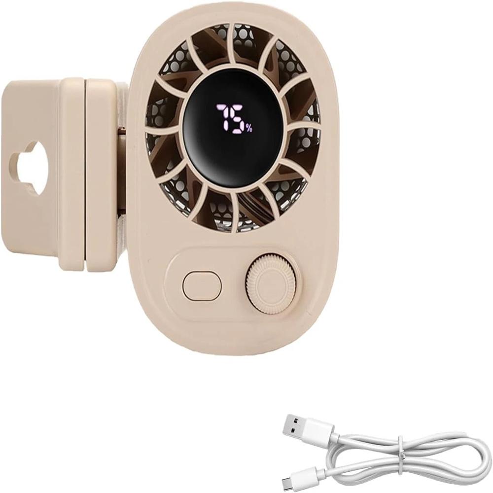 Mini Portable Fan with Clip, Clip-on Cooling Fan with Adjustable Wind and Rechargeable for Office, Camping, Travel, Sports