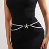 Double-layer Pearl Waist Chain Starfish Pendant Belly Chain Elegant Body Chain  Gift