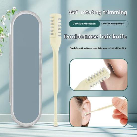 Набор для стрижки волос в носу и триммер для секущихся кончиков с вращением на 360 градусов, триммер для носа, пинцет, портативный ручной инструмент для удаления волос для мужчин и женщин