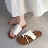 Fashion Sandals Women Flat Bottom One Word Soft Bottom Outdoor Casual Slippers Korean Beach Shoes